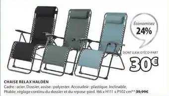 JYSK Chaise Relax Halden offre