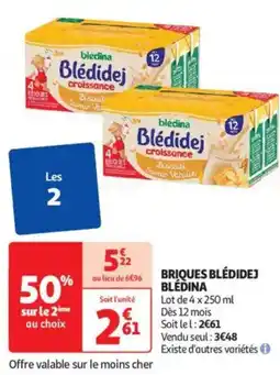 Auchan Supermarché BLÉDINA Briques blédidej offre