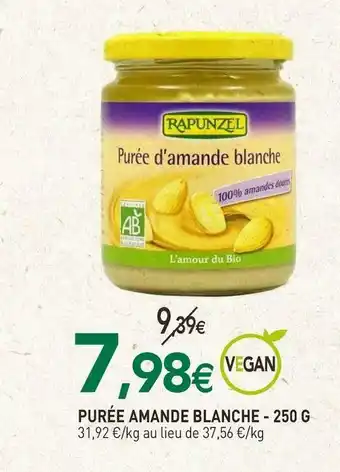 naturéO Rapunzel purée amande blanche offre