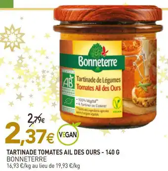 naturéO Bonneterre tartinade tomates ail des ours offre