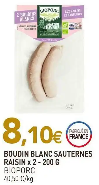 naturéO Bioporc boudin blanc sauternes raisin x 2 offre