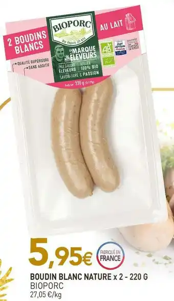 naturéO Bioporc boudin blanc nature x 2 offre
