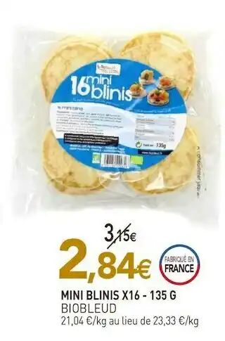 naturéO Biobleud mini blinis x16 offre