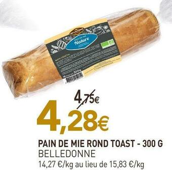 naturéO Belledonne pain de mie rond toast offre