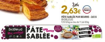 naturéO Biobleud pâte sablée pur beurre offre