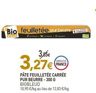 naturéO Biobleud pâte feuilletée carrée pur beurre - 300 g offre