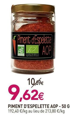 naturéO Piment d'espelette aop offre
