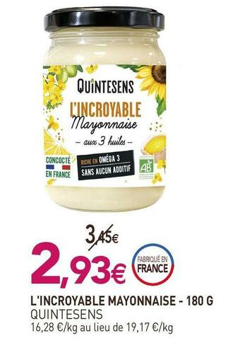 naturéO Quintesens l'incroyable mayonnaise offre