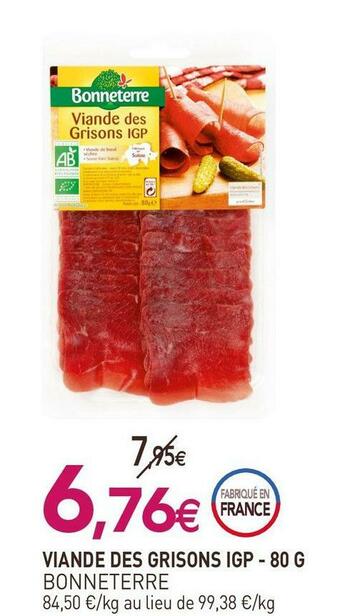 naturéO Bonneterre viande des grisons igp offre