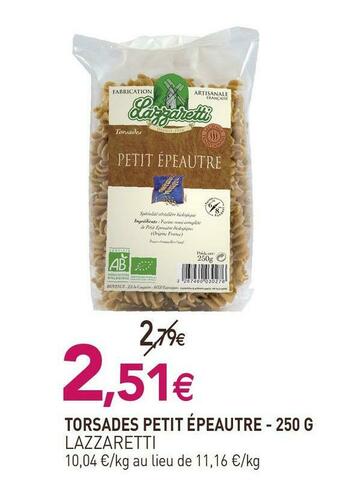 naturéO Lazzaretti torsades petit épeautre offre