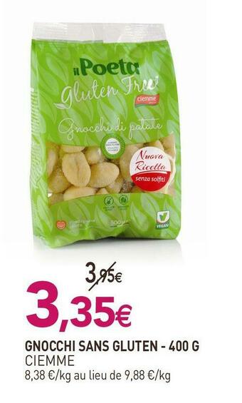 naturéO Ciemme gnocchi sans gluten offre