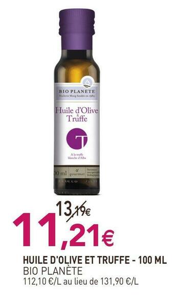 naturéO Bio planète huile d'olive et truffe offre
