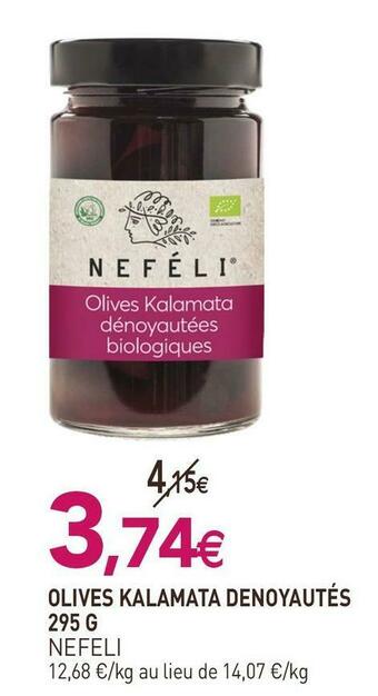 naturéO Nefeli olives kalamata denoyautés offre