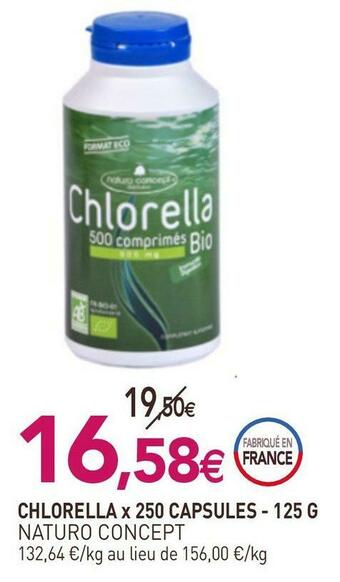 naturéO Naturo concept chlorella x 250 capsules offre