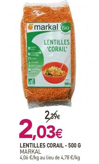 naturéO Markal lentilles corail offre