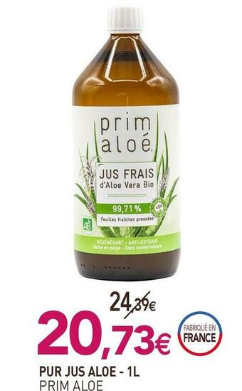 naturéO Prim aloe pur jus aloe offre