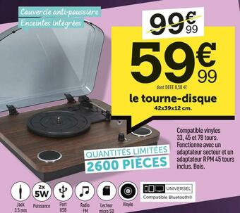 Centrakor Le tourne-disque offre
