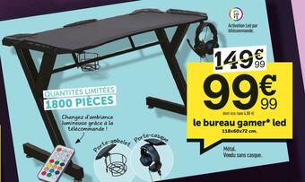 Centrakor Le bureau gamer led offre