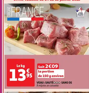 Auchan Veau: sauté sans os offre