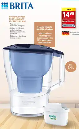 Lidl BRITA Carafe filtrante offre