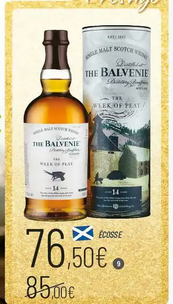 La Vignery The balvenie whisky écosse speyside single malt 14 ans the week of peat offre