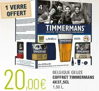 La Vignery Belgique geuze coffret timmermans 4x37,5cl offre