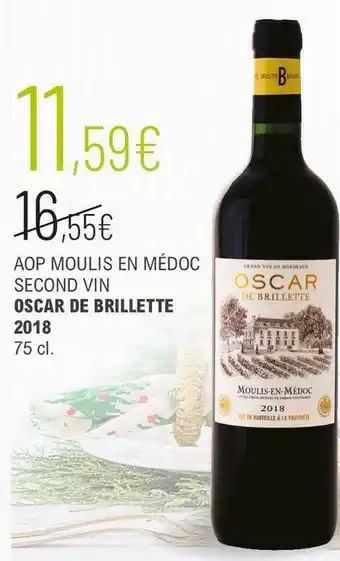 Oscar de brillette aop moulis en médoc second vin