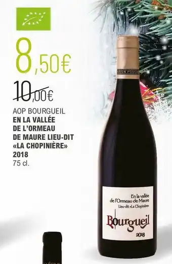 Aop bourgueil en la vallée de l’ormeau de maure lieu-dit «la chopinière» 2018