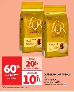 Auchan Supermarché L'OR Café grain absolu offre