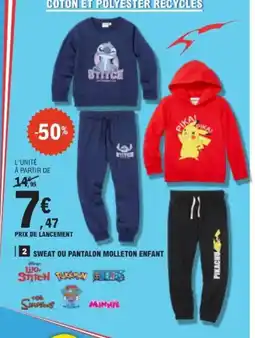 E.Leclerc Sweat ou pantalon molleton enfant offre