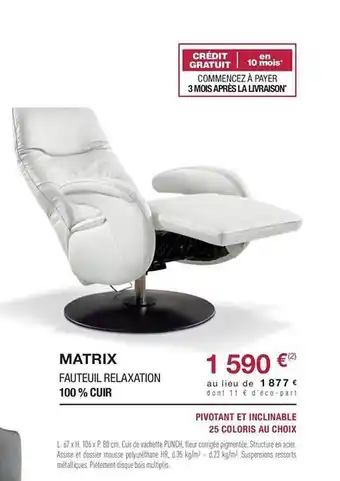 Fauteuil Relaxation Matrix