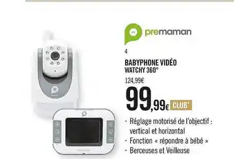 Babyphone Vidéo Watchy 360° Premaman