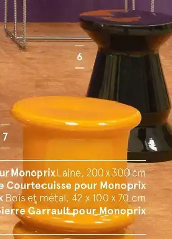 Monoprix Monoprix tabouret jean pierre garrault offre