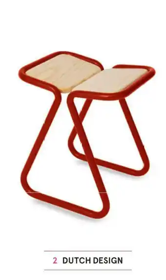 Monoprix Tabouret diedre rouge dutch design pour monoprix offre