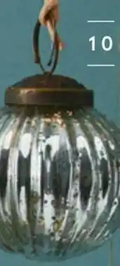Boule en verre mercurisé striée