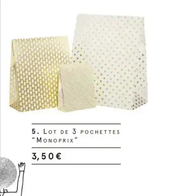 Monoprix Monoprix lot de 3 pochettes offre