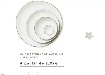 Assortiment de vaisselle liseré doré