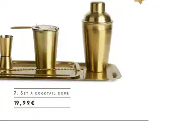 Monoprix Set à cocktail doré offre