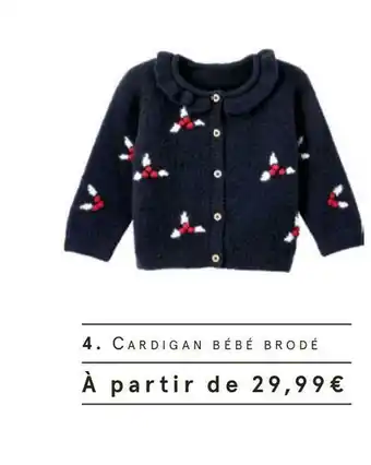 Cardigan bébé brodé