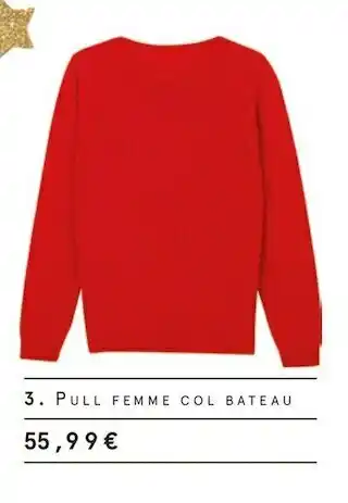 Monoprix Pull femme col bateau offre