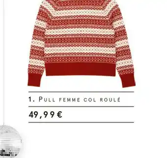Monoprix Pull femme col roulé offre