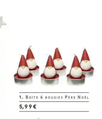 Monoprix Boîte 6 bougies père noël offre