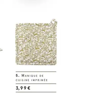 Monoprix Manique de cuisine imprimée offre