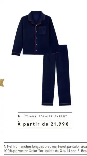 Monoprix Pyjama polaire enfant offre