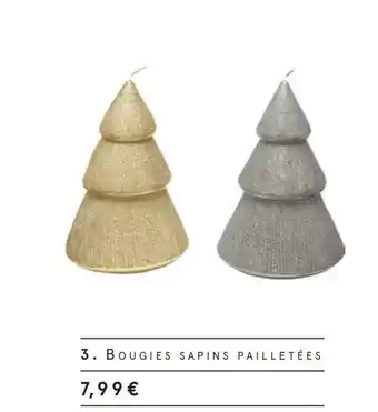 Bougies sapins pailletées