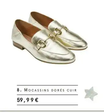 Monoprix Mocassins doré scuir offre