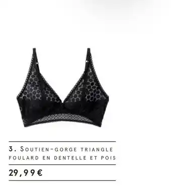 Soutien-gorge triangle foulard en dentelle et pois