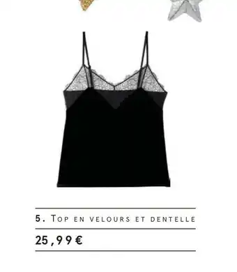 Top en velours et dentelle
