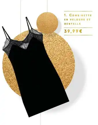 Monoprix Combinette en velours et dentelle offre