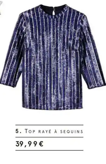 Monoprix Top rayé à sequins offre